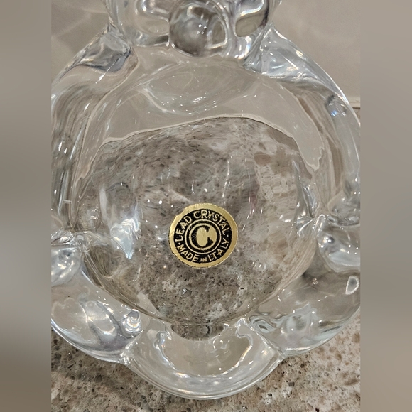 Vintage Lead Crystal Bear Trinket / Ring Holder Made In Italy - Picture 6 of 11